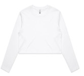 Women's Crop L/S Tee-White 